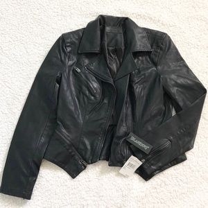 💣 Black Leather Moto Jacket 💣